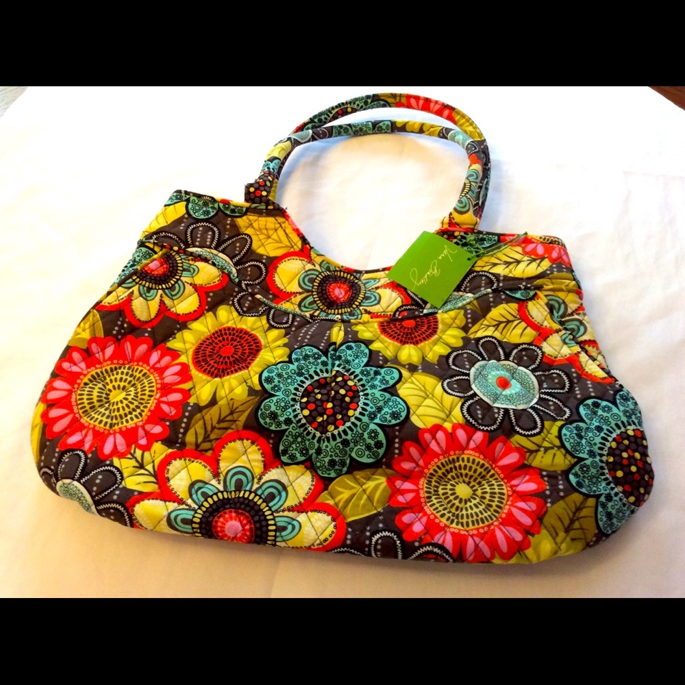 Pleated Shoulder Bag in Flower Shower pattern.